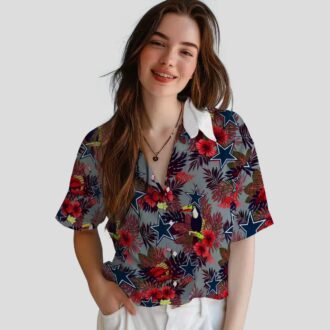 Dallas Cowboys Tropical Hawaiian Shirt, NFL Team Beach Shirt with Floral & Toucan Print
