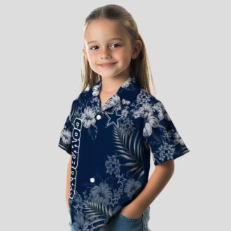 Dallas Cowboys Tropical Hibiscus Hawaiian Shirt – NFL Team Blue Shirt for Football Fans