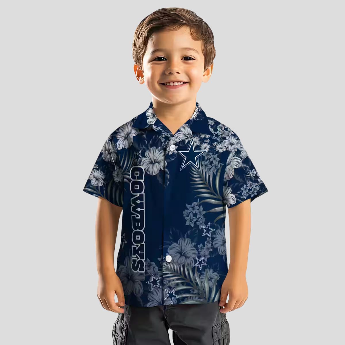 Dallas Cowboys Tropical Hibiscus Hawaiian Shirt – NFL Team Blue Shirt for Football Fans