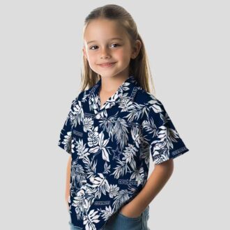 Dallas Cowboys Vacation Hawaiian Shirt, Tropical Blue & White Leaf Shirt for NFL Fans