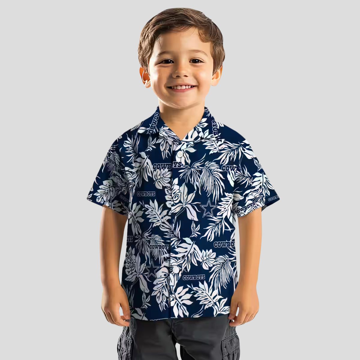 Dallas Cowboys Vacation Hawaiian Shirt, Tropical Blue & White Leaf Shirt for NFL Fans