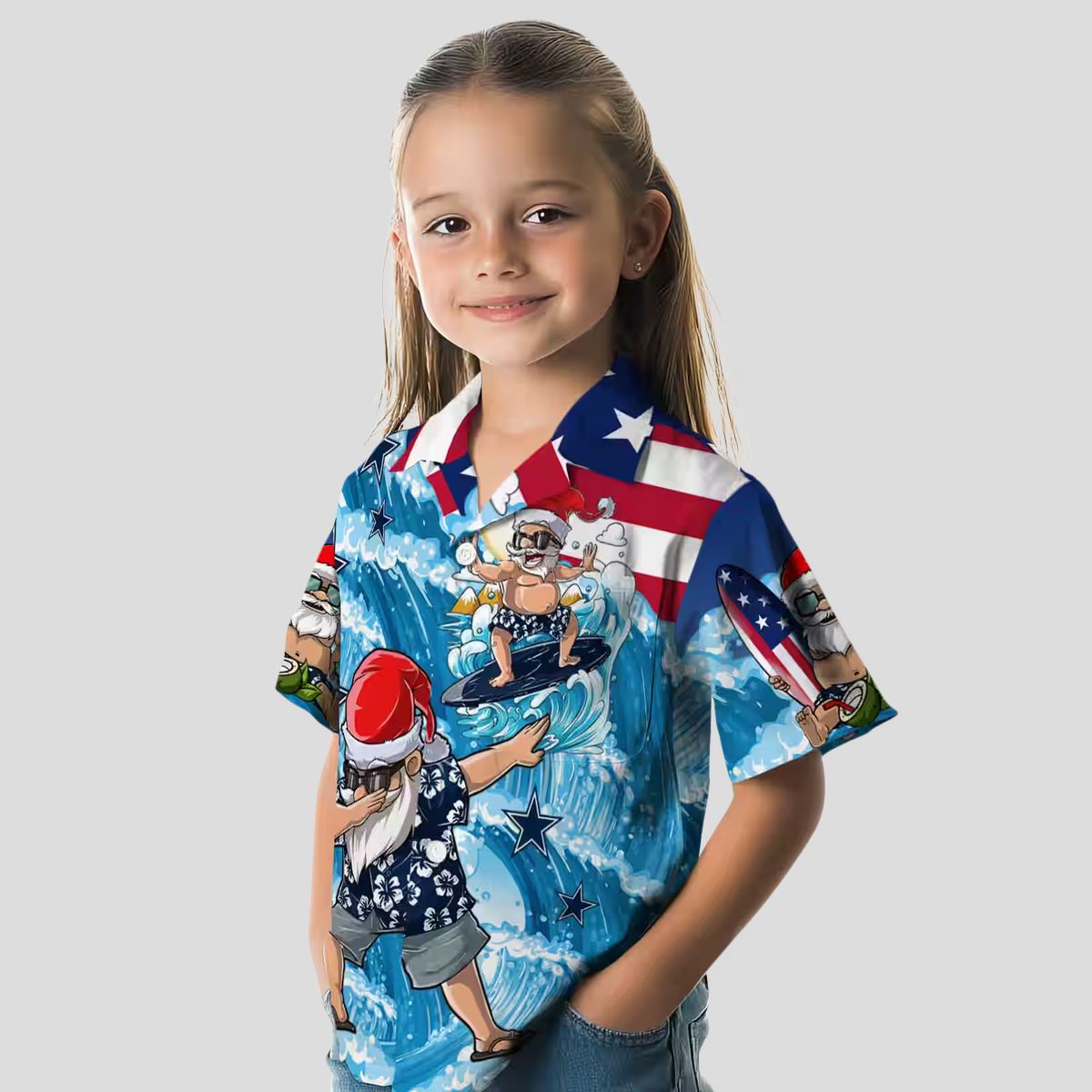 Limited Edition Dallas Cowboys Surfing Santa Shirt, Blue Hawaiian NFL Fan Beachwear