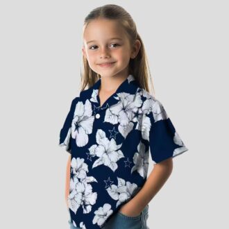 NFL Dallas Cowboys Blue White Hawaiian Shirt, Summer Vacation Hibiscus Floral Outfit