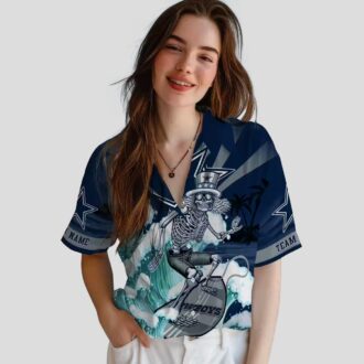 NFL Dallas Cowboys Hawaiian Shirt, Surf Skeleton Aloha Shirt for Summer & Game Day
