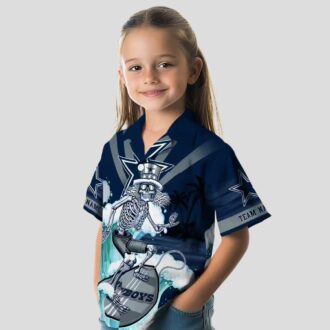NFL Dallas Cowboys Hawaiian Shirt, Surf Skeleton Aloha Shirt for Summer & Game Day