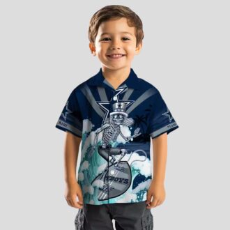 NFL Dallas Cowboys Hawaiian Shirt, Surf Skeleton Aloha Shirt for Summer & Game Day