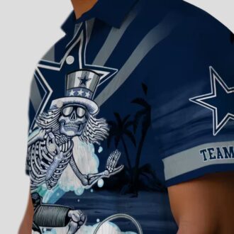 NFL Dallas Cowboys Hawaiian Shirt, Surf Skeleton Aloha Shirt for Summer & Game Day