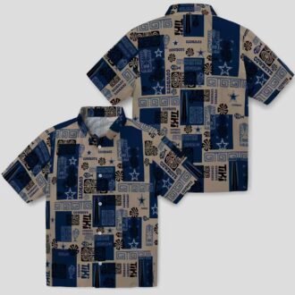 NFL Dallas Cowboys Tribal Blue Hawaiian Shirt, Aloha Beach Shirt for Football Fans