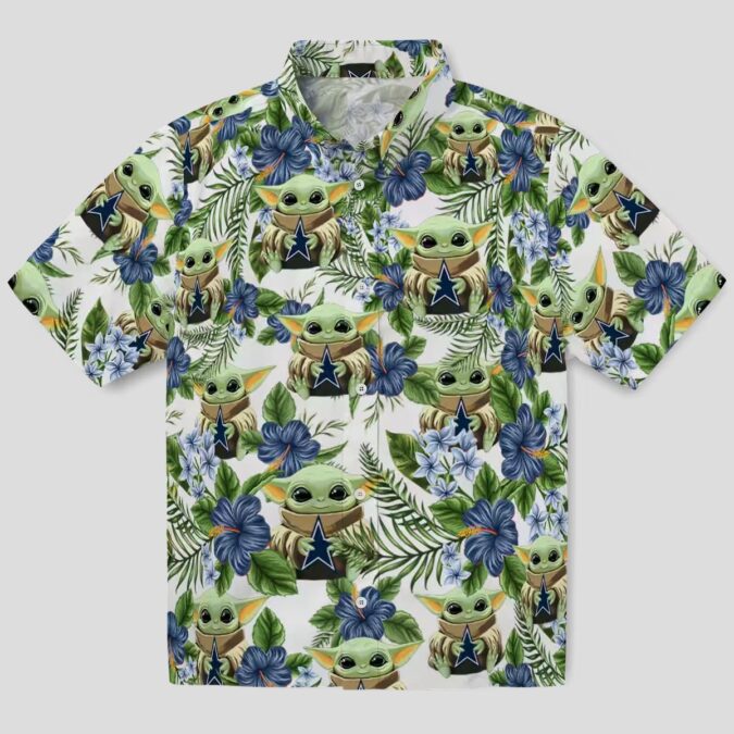 NFL Dallas Cowboys Tropical Yoda Green Hawaiian Shirt for Fans, Summer Beach Outfit