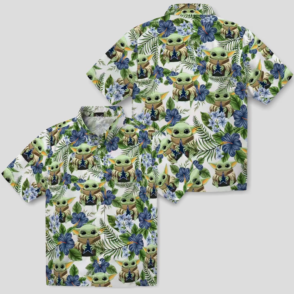 NFL Dallas Cowboys Tropical Yoda Green Hawaiian Shirt for Fans, Summer Beach Outfit