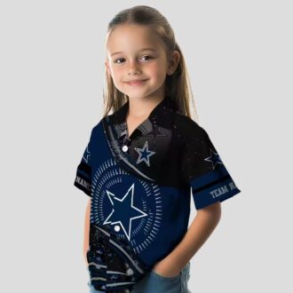 NFL Football Dallas Cowboys Hawaiian Shirt, Summer Wave Blue Black Button Up