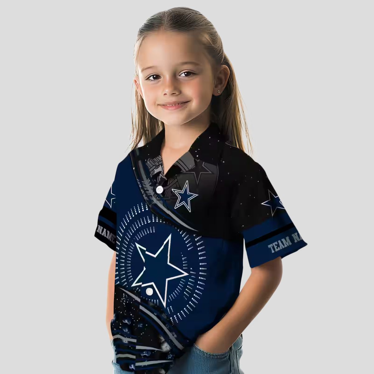 NFL Football Dallas Cowboys Hawaiian Shirt, Summer Wave Blue Black Button Up