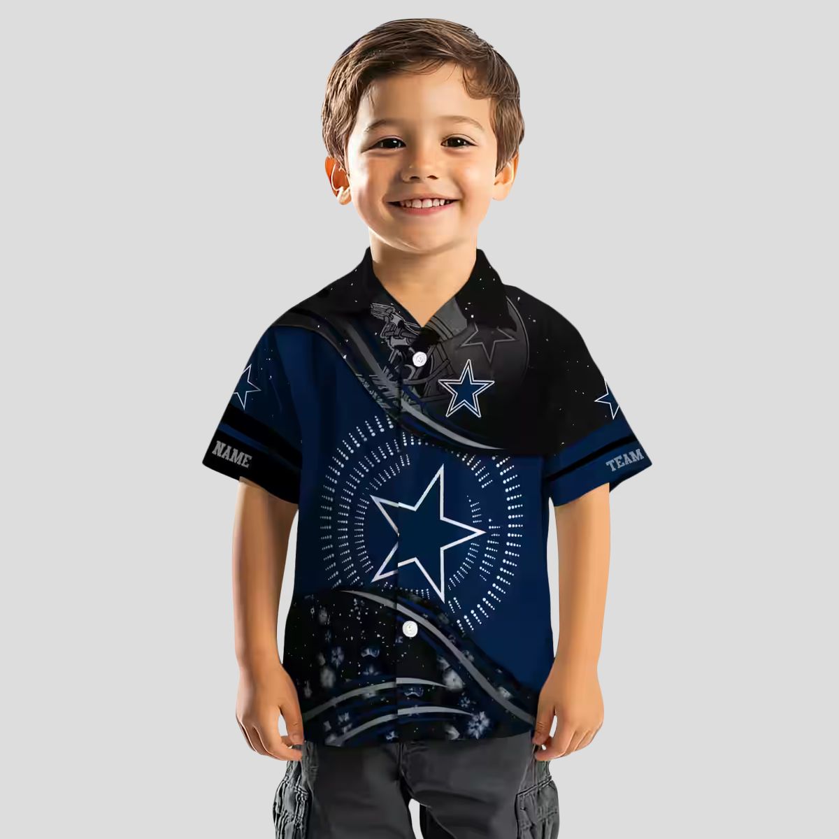 NFL Football Dallas Cowboys Hawaiian Shirt, Summer Wave Blue Black Button Up