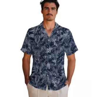 NFL Team Dallas Cowboys Aloha Shirt, Leafy Pattern Blue Hawaiian Button Up