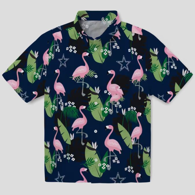 NFL Team Dallas Cowboys Hawaiian Shirt, Tropical Beach Blue Outfit with Flamingo Leaf Print