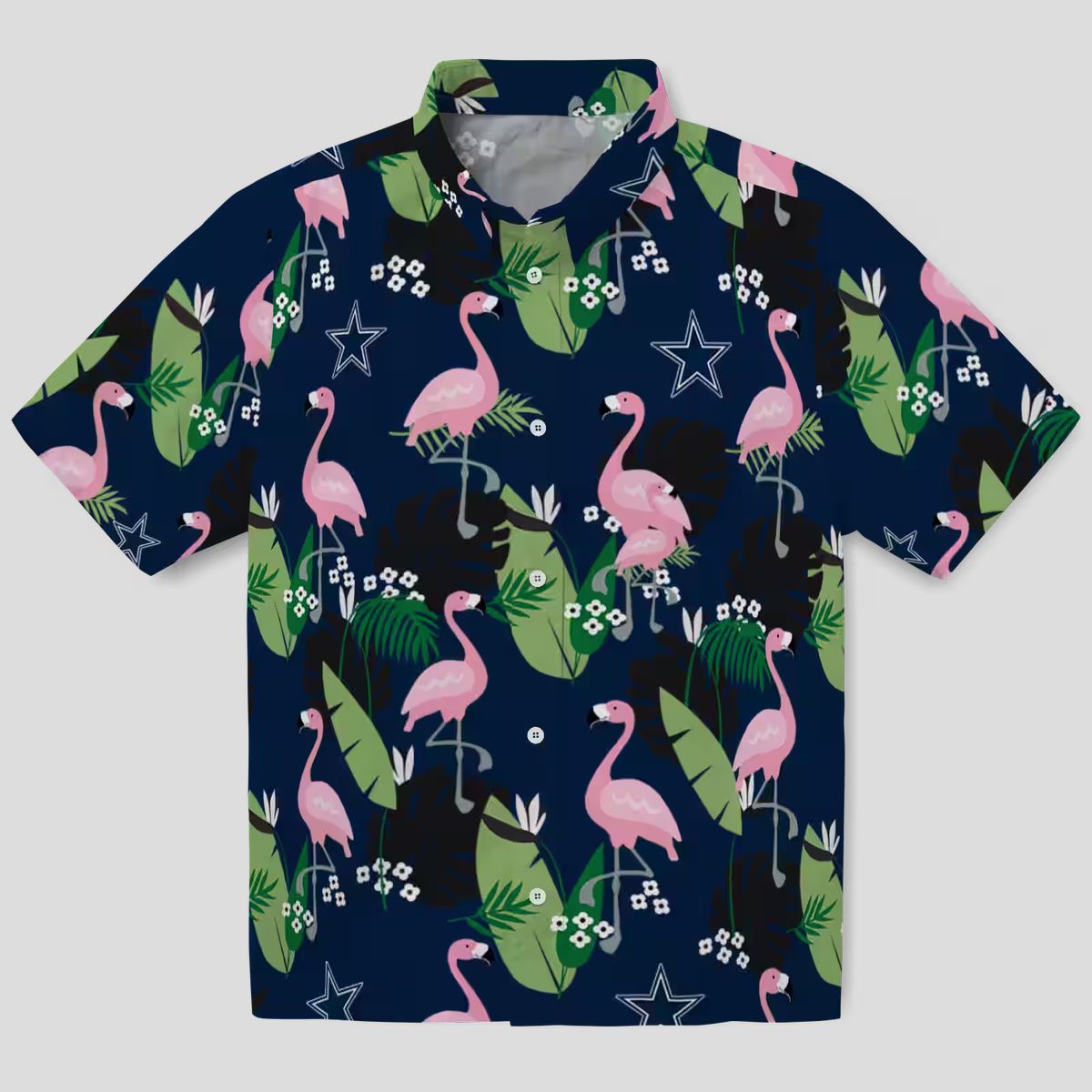 NFL Team Dallas Cowboys Hawaiian Shirt, Tropical Beach Blue Outfit with Flamingo Leaf Print