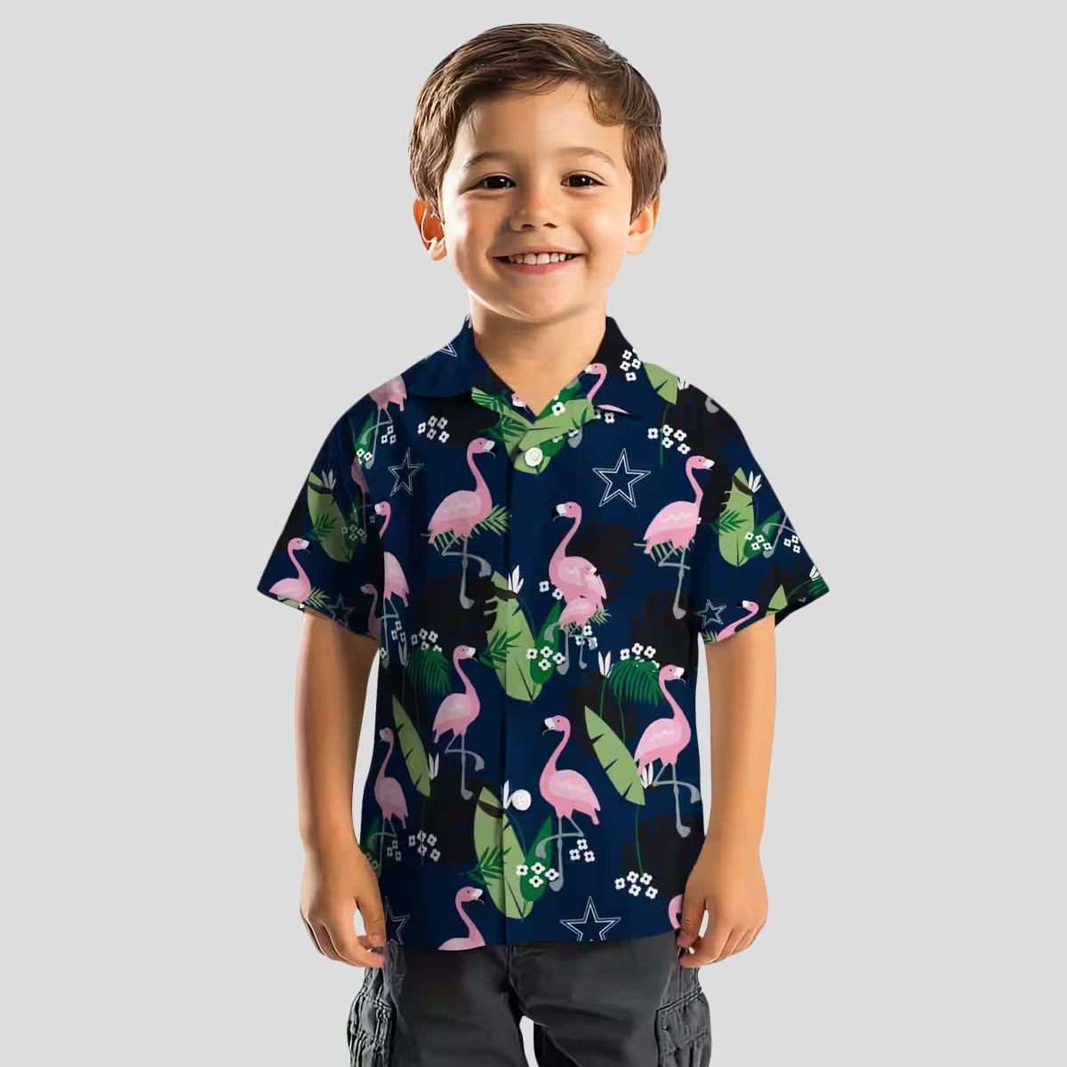 NFL Team Dallas Cowboys Hawaiian Shirt, Tropical Beach Blue Outfit with Flamingo Leaf Print