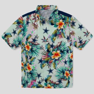 NFL Team Dallas Cowboys Summer Hawaiian Shirt with Tropical Green Foliage