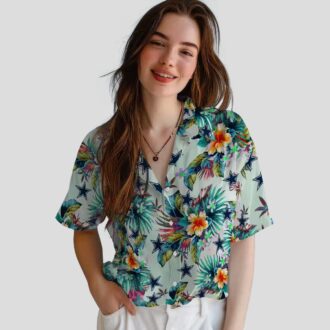 NFL Team Dallas Cowboys Summer Hawaiian Shirt with Tropical Green Foliage