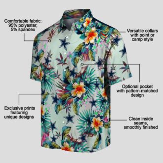 NFL Team Dallas Cowboys Summer Hawaiian Shirt with Tropical Green Foliage