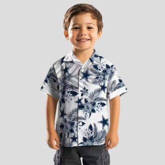 Summer Vacation NFL Team Dallas Cowboys Hawaiian Shirt - Hibiscus Palm Leaves Blue Print