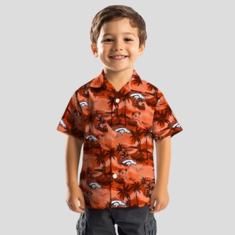 Best Denver Broncos Hawaiian Shirt, Coastal Palms Orange Button Up NFL Shirt