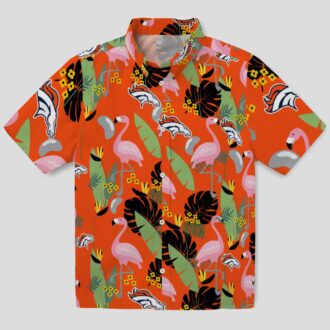 Best Denver Broncos Orange Hawaiian Shirt, NFL Fan Apparel with Flamingo & Leaves