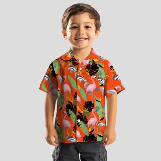 Best Denver Broncos Orange Hawaiian Shirt, NFL Fan Apparel with Flamingo & Leaves