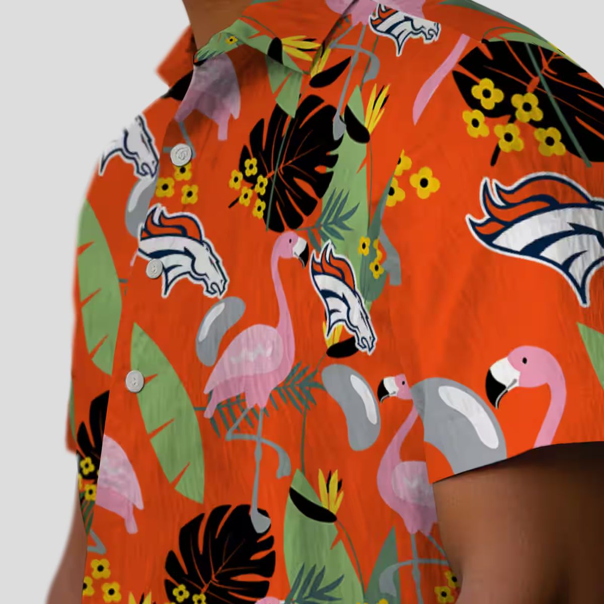 Best Denver Broncos Orange Hawaiian Shirt, NFL Fan Apparel with Flamingo & Leaves