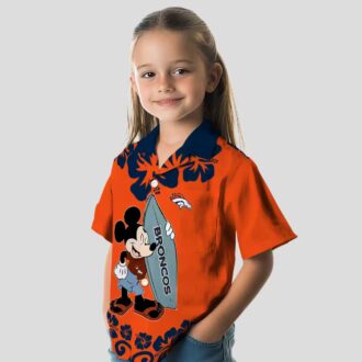 Best Denver Broncos Surfing Mickey Shirt, Casual NFL Aloha Beach Hawaiian Shirt
