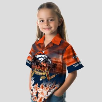 Custom Denver Broncos Aloha Summer Shirt, Tropical Canoe Orange Hawaiian Football Shirt