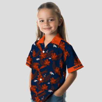 Custom Denver Broncos Hawaiian Shirt, Tropical Botanical Blue NFL Summer Beach Shirt
