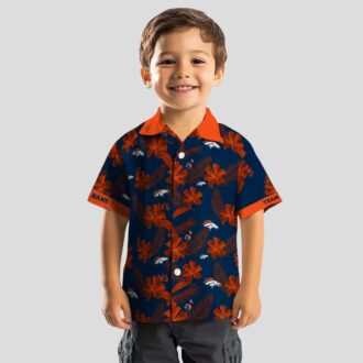 Custom Denver Broncos Hawaiian Shirt, Tropical Botanical Blue NFL Summer Beach Shirt