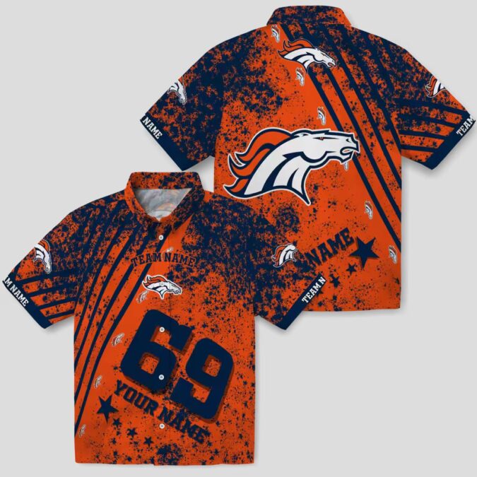 Denver Broncos Hawaiian Button Up Shirt, Star Stripes Tropical NFL Summer Shirt
