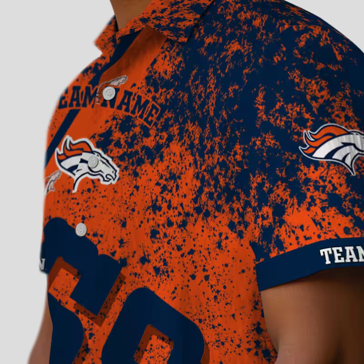 Denver Broncos Hawaiian Button Up Shirt, Star Stripes Tropical NFL Summer Shirt