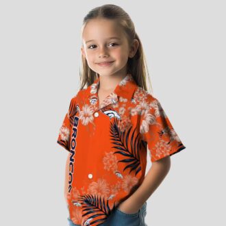 Denver Broncos Hibiscus Print Shirt, Floral Orange NFL Fan Apparel