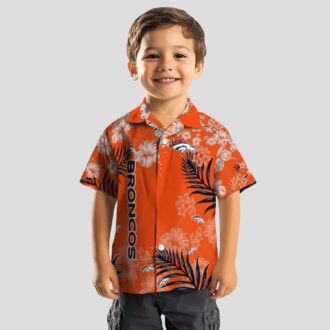 Denver Broncos Hibiscus Print Shirt, Floral Orange NFL Fan Apparel