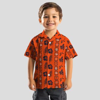 Denver Broncos Orange Hawaiian Shirt, Framed Floral Tropical NFL Fan Apparel