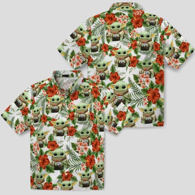 Denver Broncos Tropical Green Hawaiian Shirt, Yoda Aloha Summer Football Shirt