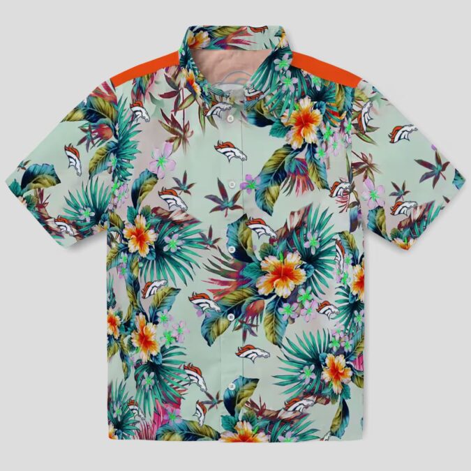 Denver Broncos Tropical Palm Shirt, Green Hawaiian Beach Shirt for Fans