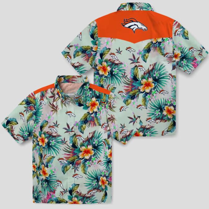 Denver Broncos Tropical Palm Shirt, Green Hawaiian Beach Shirt for Fans