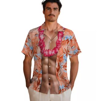 Funny Denver Broncos Chest Illusion Shirt, NFL Hawaiian Button Up for Game Day