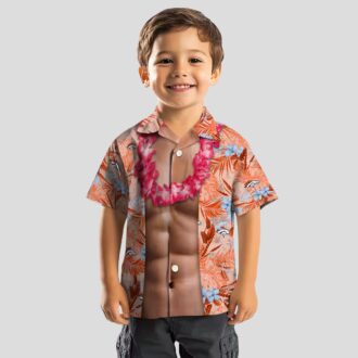 Funny Denver Broncos Chest Illusion Shirt, NFL Hawaiian Button Up for Game Day
