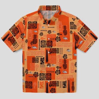 Limited Edition Denver Broncos Hawaiian Shirt, Orange Tribal Print NFL Fan Apparel
