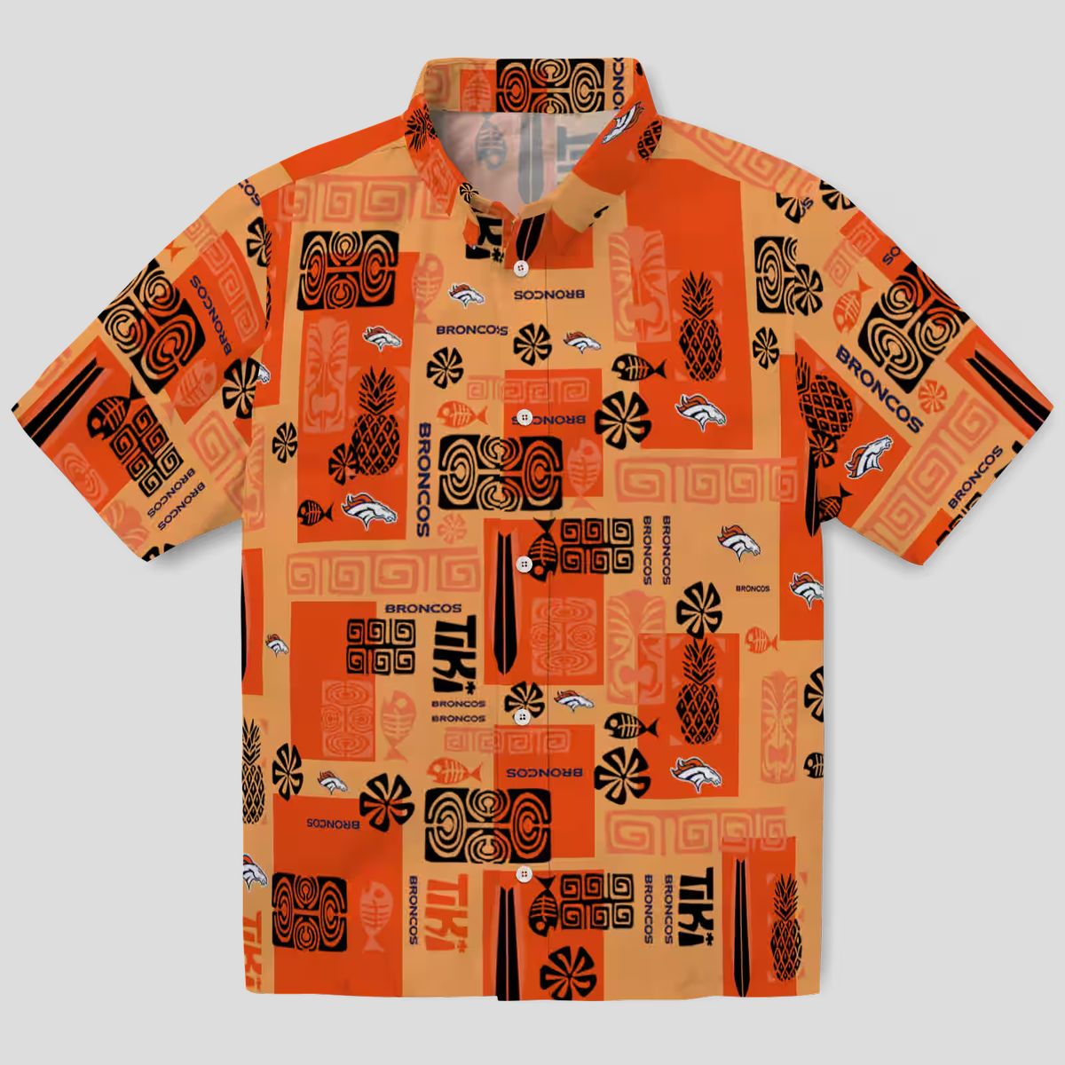 Limited Edition Denver Broncos Hawaiian Shirt, Orange Tribal Print NFL Fan Apparel