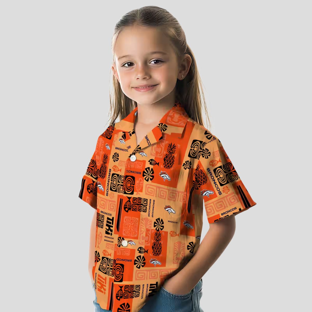 Limited Edition Denver Broncos Hawaiian Shirt, Orange Tribal Print NFL Fan Apparel