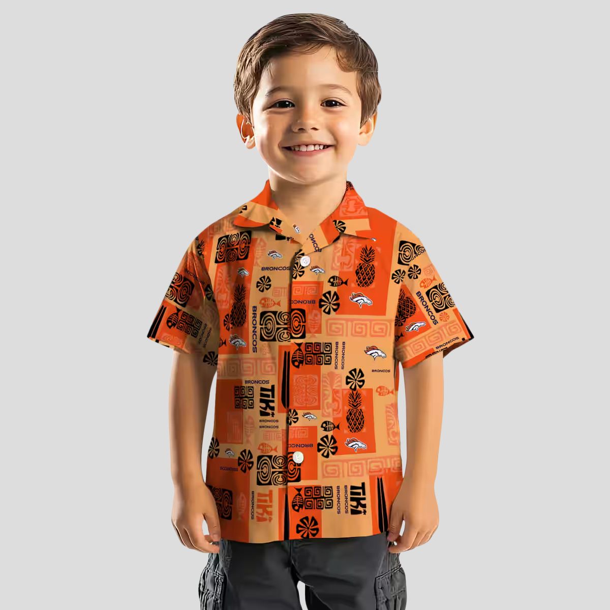 Limited Edition Denver Broncos Hawaiian Shirt, Orange Tribal Print NFL Fan Apparel