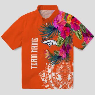 Limited Edition Denver Broncos Polynesian Hawaiian Shirt, NFL Tropical Shirts
