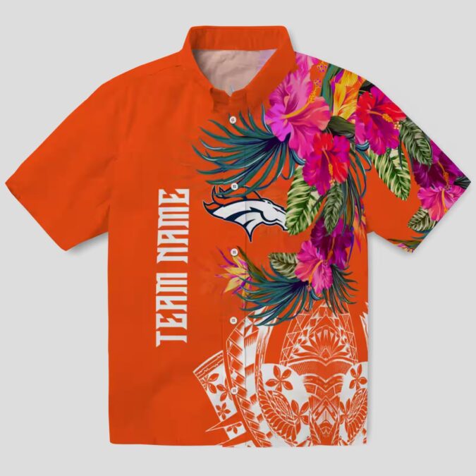 Limited Edition Denver Broncos Polynesian Hawaiian Shirt, NFL Tropical Shirts