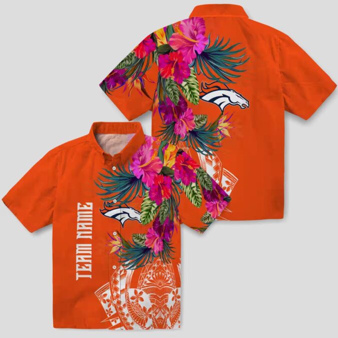 Limited Edition Denver Broncos Polynesian Hawaiian Shirt, NFL Tropical Shirts